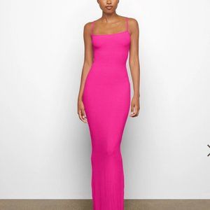 SKIMS Hot Pink Soft Lounge Slip Dress XS